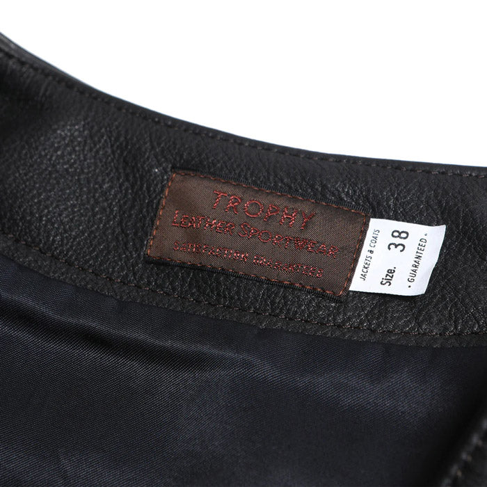 トロフィークロージング TR-YL07 Rancher Steerhide Vest Steer Oil  オイルステアレザー ベスト ブラック メンズ