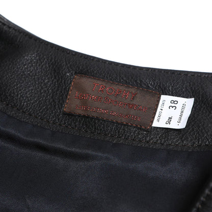 トロフィークロージング TR-YL07 Rancher Steerhide Vest Steer Oil  オイルステアレザー ベスト ブラック メンズ