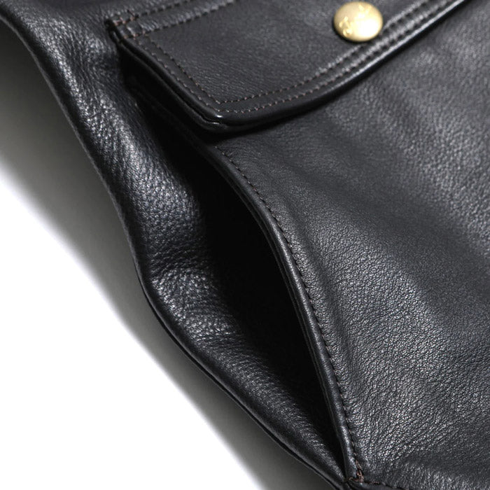 トロフィークロージング TR-YL07 Rancher Steerhide Vest Steer Oil  オイルステアレザー ベスト ブラック メンズ