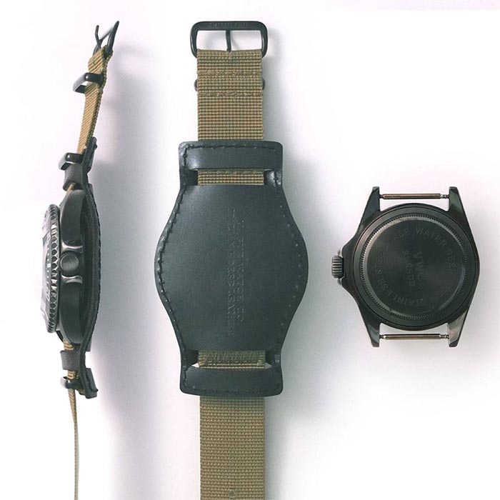 ヴァーグウォッチ BS001 BLK SUB メンズ 腕時計 ミリタリー ダイバーズウオッチ ナイロンベルト 防水 ケース付き
