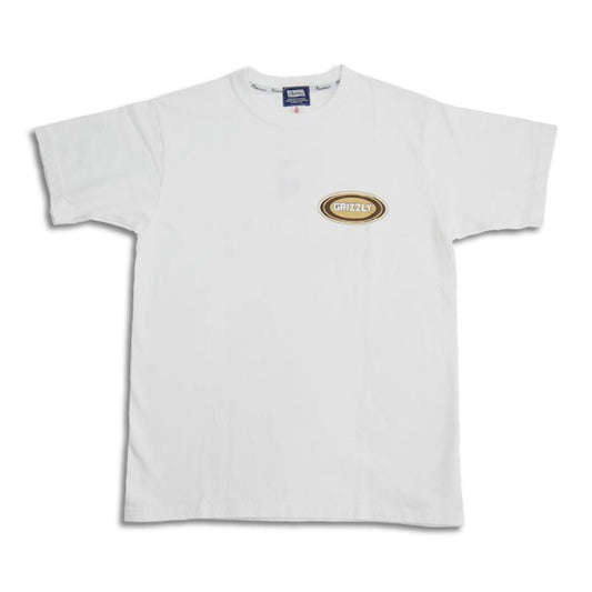 フェローズ 24S-PT11 GRIZZLY car repair shop メンズ プリント Tシャツ ホワイト 半袖 バックプリント 車整備会社 スタッフTee