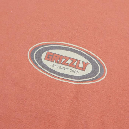フェローズ 24S-PT11 GRIZZLY car repair shop メンズ プリント Tシャツ M.オレンジ 半袖 バックプリント 車整備会社 スタッフTee