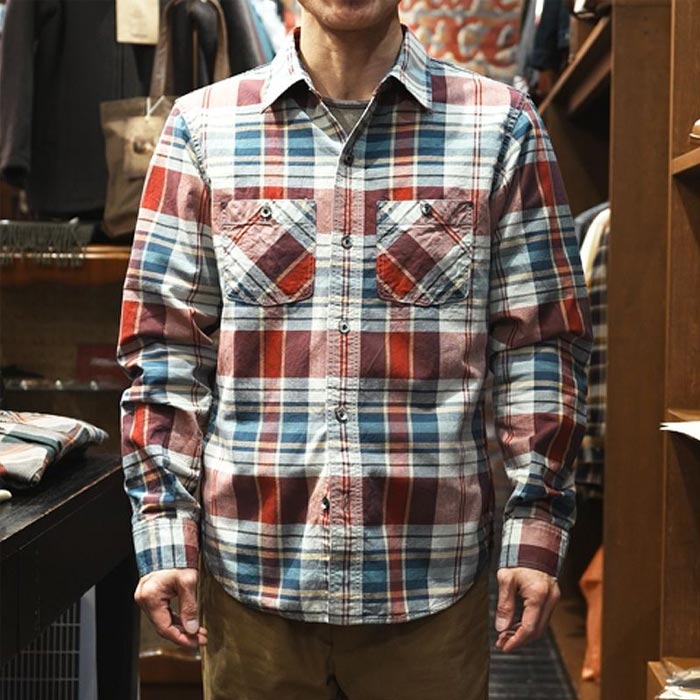 24SS デラックスウエア LV-30 MULTI CHECK PATTERN スルーチェックシャツ MULTI.CHECK 長袖 シャツ チェック