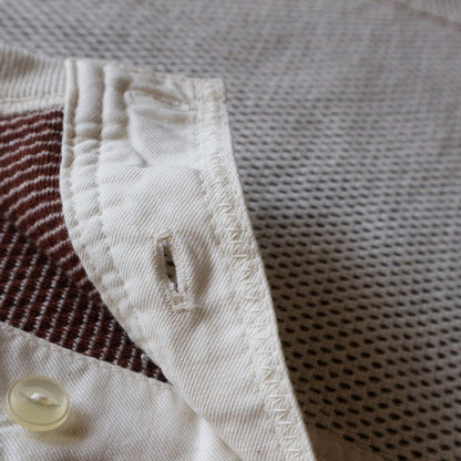 ループアンドウェフト LRH1036 DOUBLE FACE HEX HONEYCOMB HENLEY NECK THERMAL V.IVORY ヘンリーネックサーマル ヴィンテージアイボリー メンズ