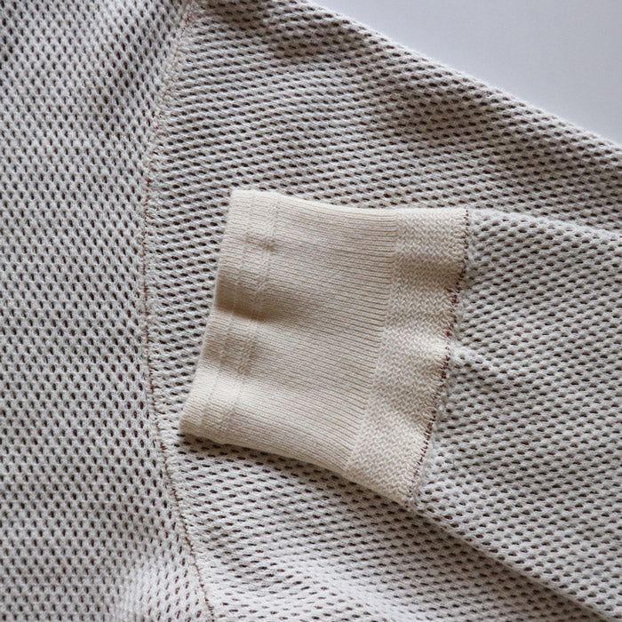 ループアンドウェフト LRH1036 DOUBLE FACE HEX HONEYCOMB HENLEY NECK THERMAL V.IVORY ヘンリーネックサーマル ヴィンテージアイボリー メンズ