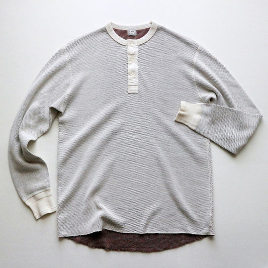 ループアンドウェフト LRH1036 DOUBLE FACE HEX HONEYCOMB HENLEY NECK THERMAL V.IVORY ヘンリーネックサーマル ヴィンテージアイボリー メンズ
