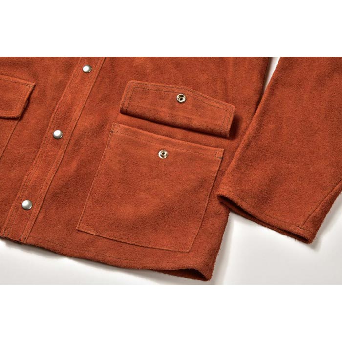 ザ リアルマッコイズ MJ23014 8HU LEATHER WELDER JACKET BRICK RED メンズ レザー ジャケット スプリットレザー