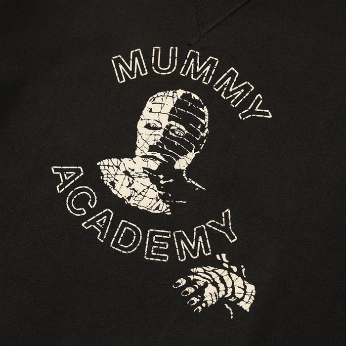 ジェラード AB11208 Mummy Academy Print 6th Man ブラック メンズ フロッキープリント スウェット 七分袖