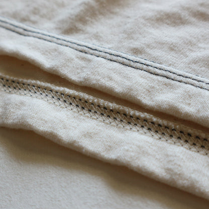 ループアンドウェフト LRC1091 RECYCLED NEP PLATING DOT SEAM S/S CREWNECK ショートスリーブクルーネック N. IVORY