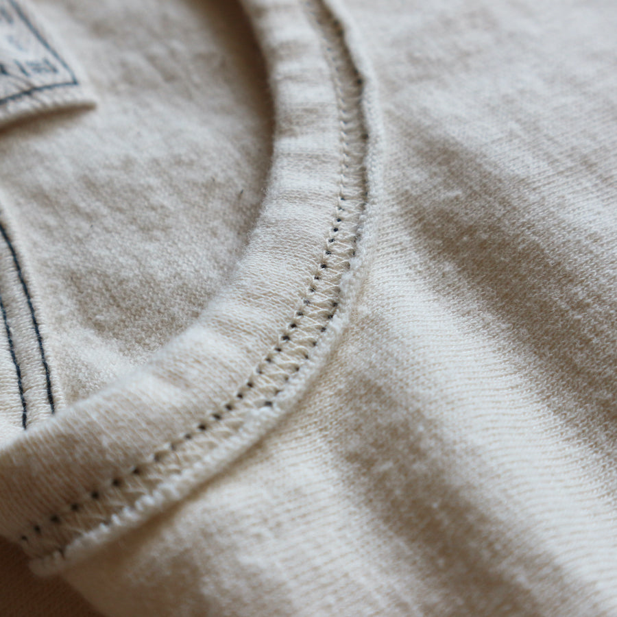 ループアンドウェフト LRC1091 RECYCLED NEP PLATING DOT SEAM S/S CREWNECK ショートスリーブクルーネック N. IVORY