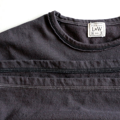 ループアンドウェフト LRC1091 RECYCLED NEP PLATING DOT SEAM S/S CREWNECK ショートスリーブクルーネック A. BLACK