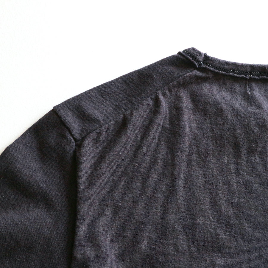 ループアンドウェフト LRC1091 RECYCLED NEP PLATING DOT SEAM S/S CREWNECK ショートスリーブクルーネック A. BLACK