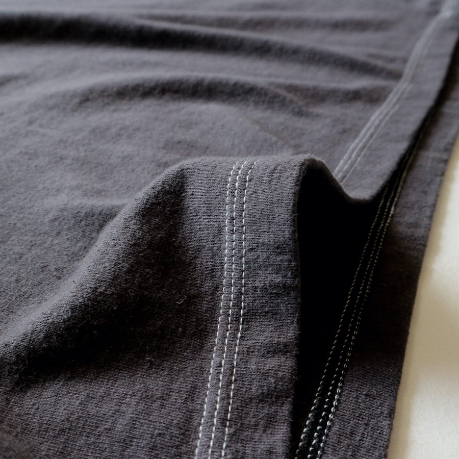 ループアンドウェフト LRC1091 RECYCLED NEP PLATING DOT SEAM S/S CREWNECK ショートスリーブクルーネック A. BLACK