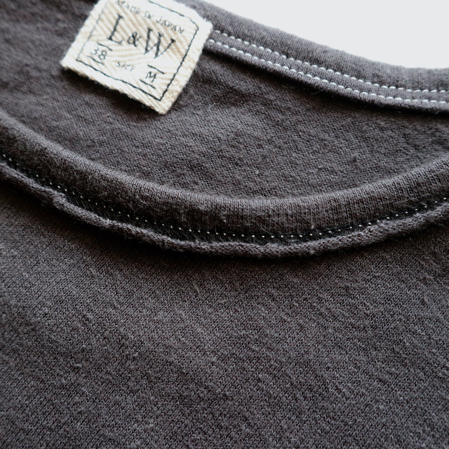 ループアンドウェフト LRC1091 RECYCLED NEP PLATING DOT SEAM S/S CREWNECK ショートスリーブクルーネック A. BLACK