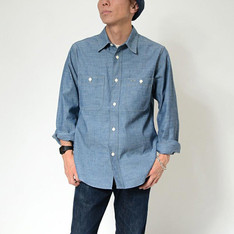 25SS デラックスウエア 7623 56 INDIGO CHAMBRAY インディゴ ワンウォッシュ メンズ 長袖 シャンブレー シャツ