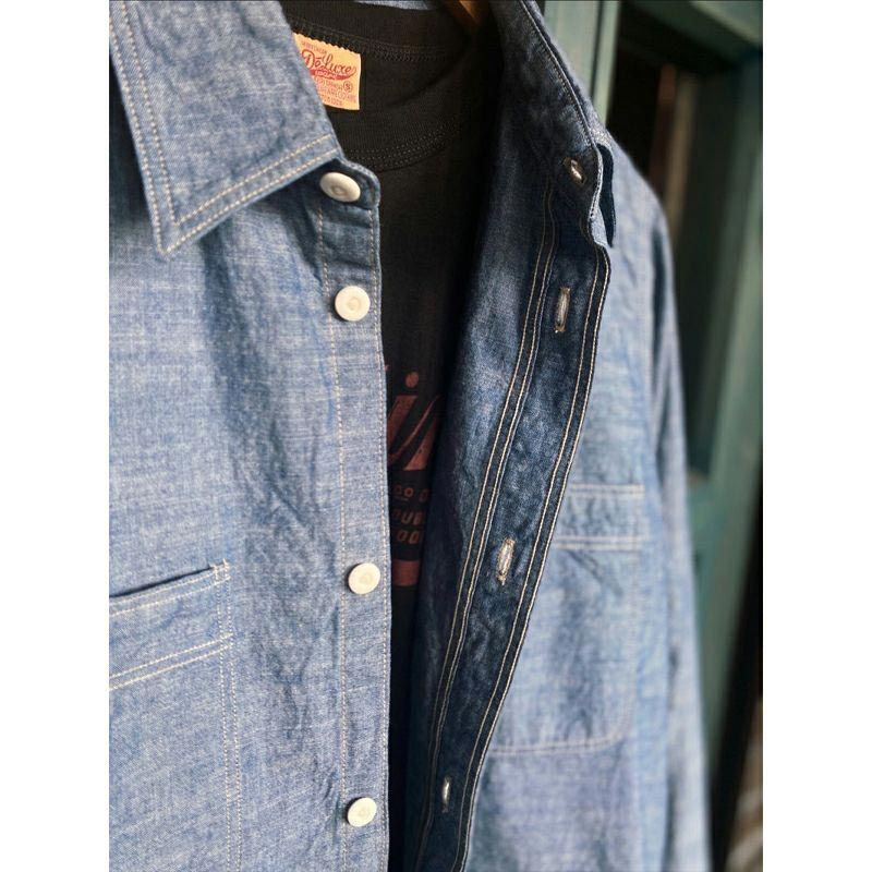 25SS デラックスウエア 7623 56 INDIGO CHAMBRAY インディゴ ワンウォッシュ メンズ 長袖 シャンブレー シャツ