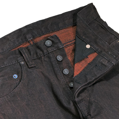 15oz Black x kakishibu  Extra Slub Relaxed Tapered