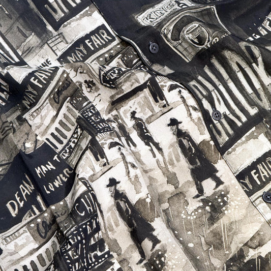 ALOHA SHIRT TIMES SQUARE:SEPIA