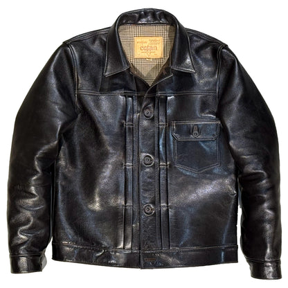 Y'2LEATHER×UNIQUE JEAN STORE別注企画【COTAN[PEKO]】ブラック メンズ レザー ジャケット ファーストタイプ