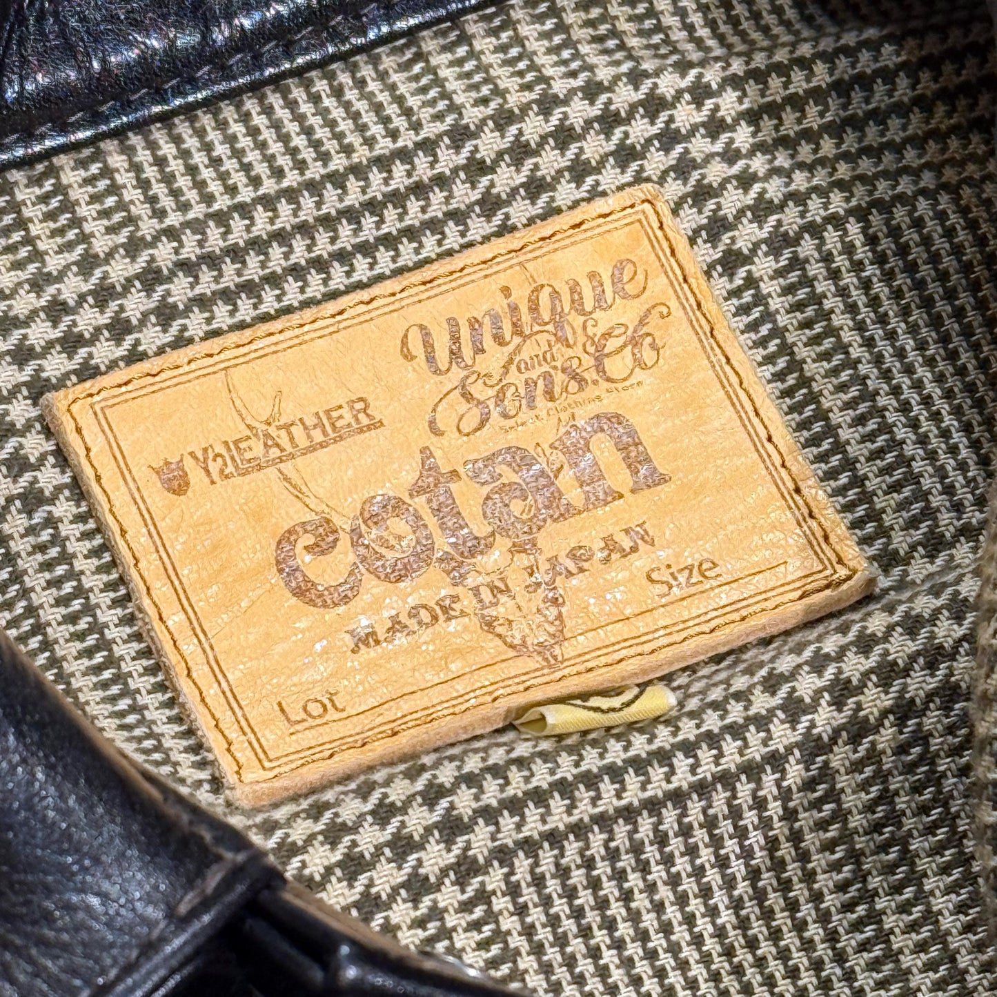 Y'2LEATHER×UNIQUE JEAN STORE別注企画【COTAN[PEKO]】ブラック メンズ レザー ジャケット ファーストタイプ
