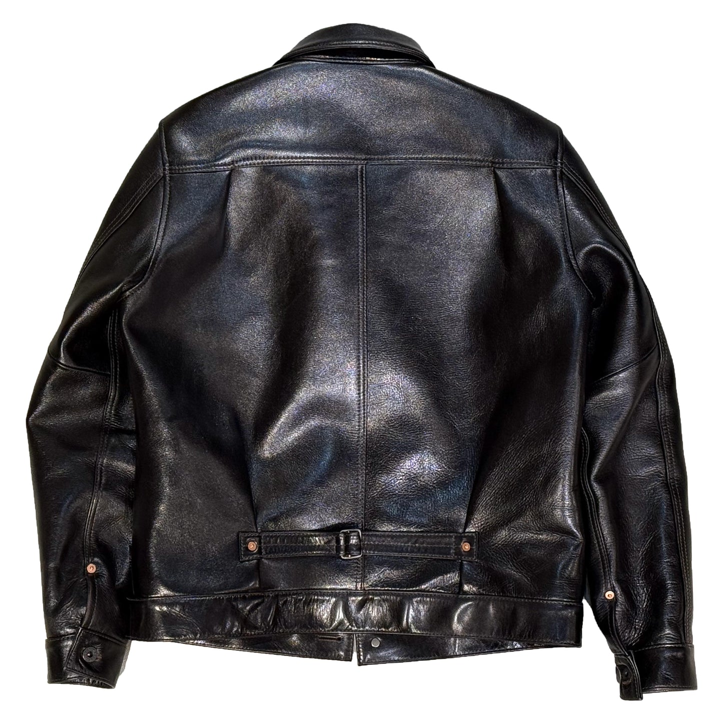 Y'2LEATHER×UNIQUE JEAN STORE別注企画【COTAN[PEKO]】ブラック メンズ レザー ジャケット ファーストタイプ