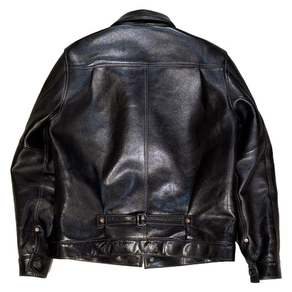 Y'2LEATHER×UNIQUE JEAN STORE別注企画【COTAN[PEKO]】ブラック メンズ レザー ジャケット ファーストタイプ
