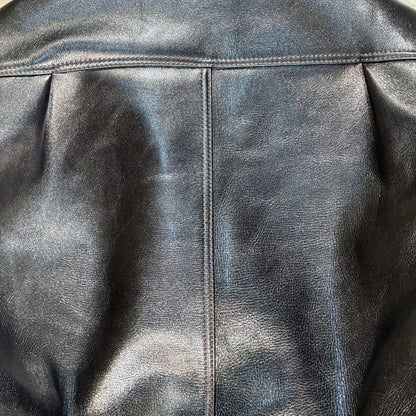 Y'2LEATHER×UNIQUE JEAN STORE別注企画【COTAN[PEKO]】ブラック メンズ レザー ジャケット ファーストタイプ