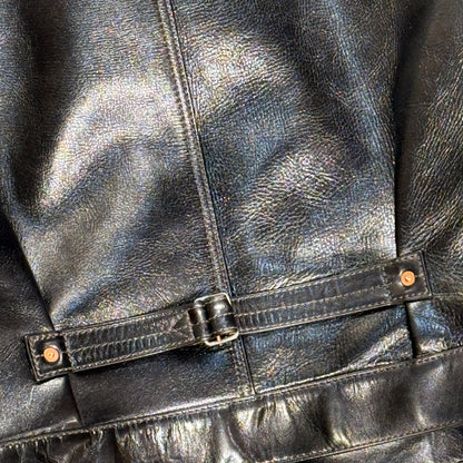 Y'2LEATHER×UNIQUE JEAN STORE別注企画【COTAN[PEKO]】ブラック メンズ レザー ジャケット ファーストタイプ