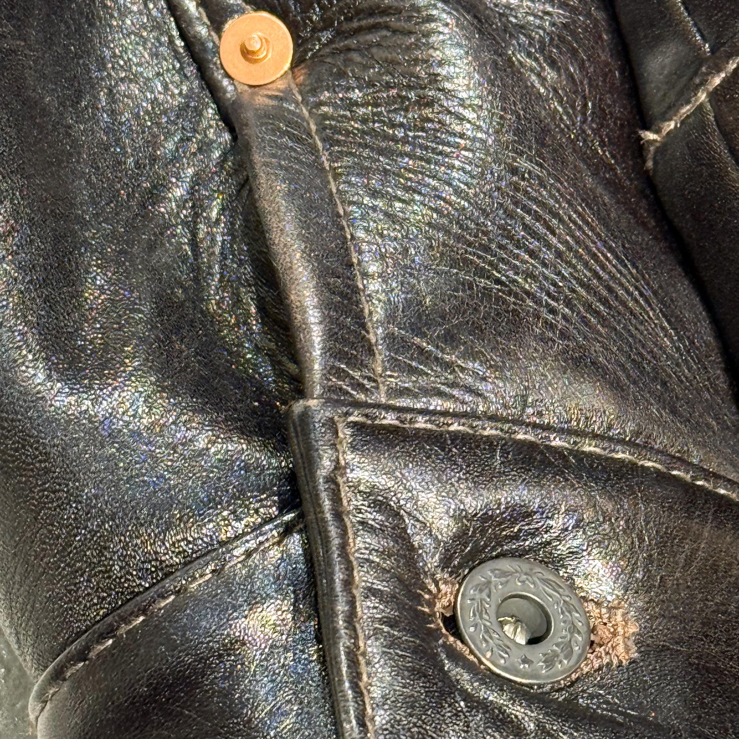 Y'2LEATHER×UNIQUE JEAN STORE別注企画【COTAN[PEKO]】ブラック メンズ レザー ジャケット ファーストタイプ