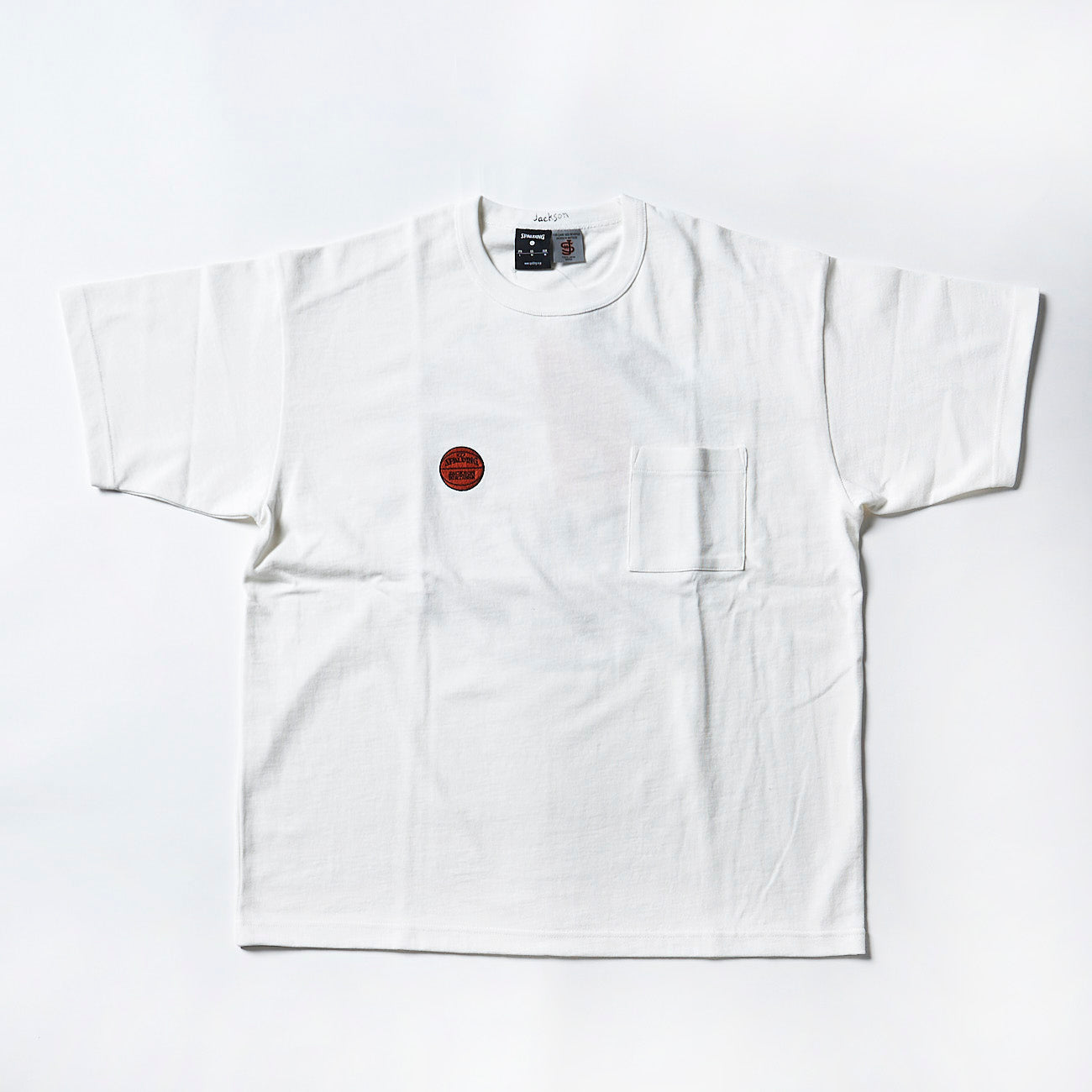 ジャクソンマティス JM23SSSP01 SPALDING×JM Basketball Pocket Tee コラボTシャツ ホワイト