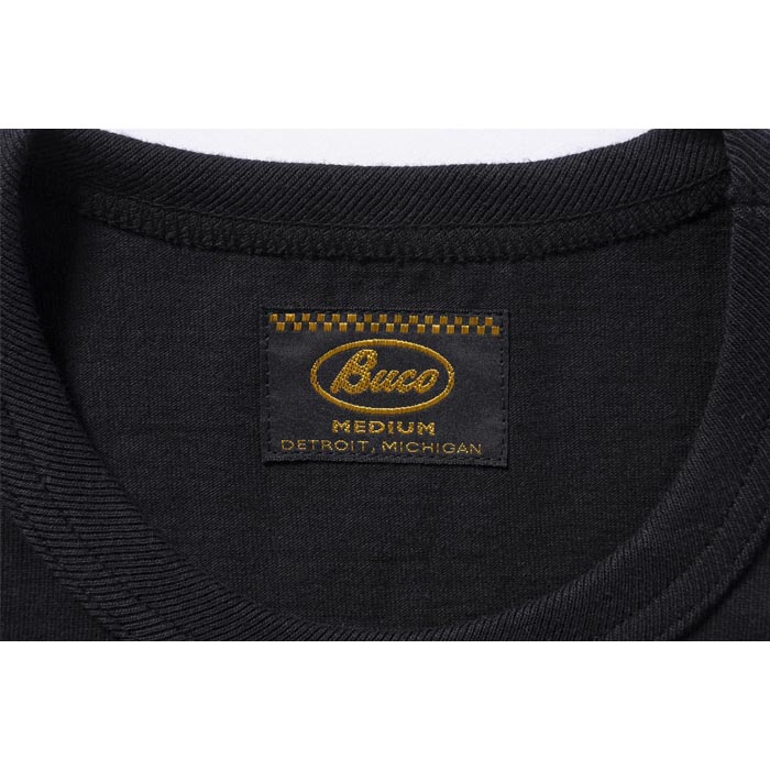 ブコ BC24003 BUCO TEE / ENGINEERS ブラック 030 メンズ 半袖 プリント Tシャツ バインダーネック バックプリント