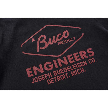 ブコ BC24003 BUCO TEE / ENGINEERS ブラック 030 メンズ 半袖 プリント Tシャツ バインダーネック バックプリント