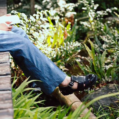 ブラザーブリッジ R011 HEMINGWAY VEGETABLE BLK/COW ヘミングウェイ ブラック メンズ レザー フィシャーマンサンダル