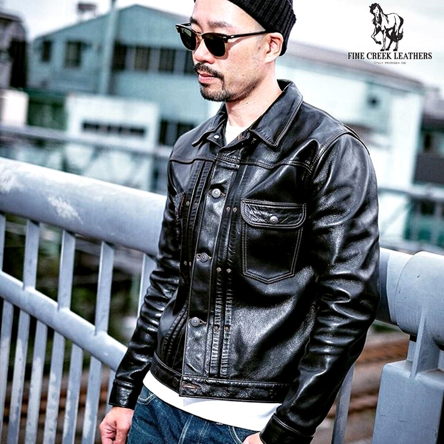ファインクリークレザーズ FCJK010 SELEM ブラック セーラム メンズ レザージャケット ホースハイド