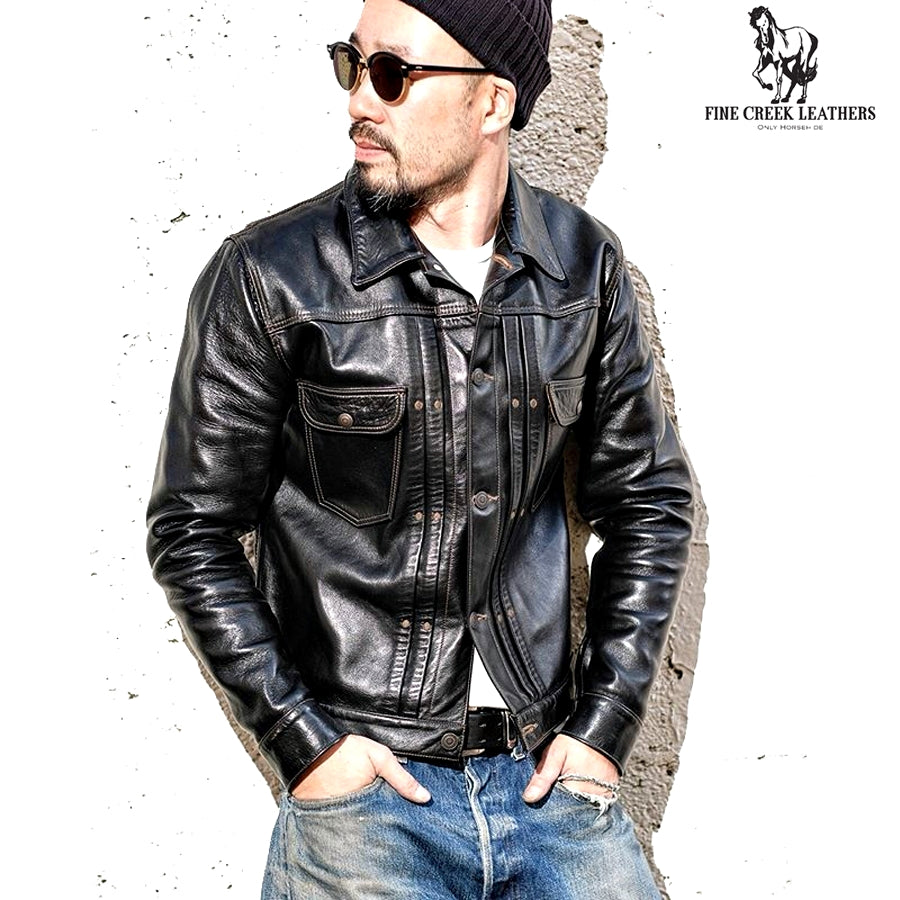 ファインクリークレザーズ FCJK010 SELEM ブラック セーラム メンズ レザージャケット ホースハイド