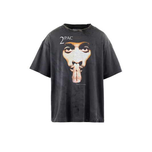 セントマイケル SM-HR8-0000-C14 2PAC 2PC_SS TEE / BLACK メンズ 半袖 プリント Tシャツ バックプリント 2PAC コラボ