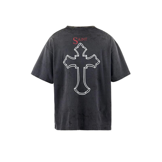 セントマイケル SM-HR8-0000-C14 2PAC 2PC_SS TEE / BLACK メンズ 半袖 プリント Tシャツ バックプリント 2PAC コラボ
