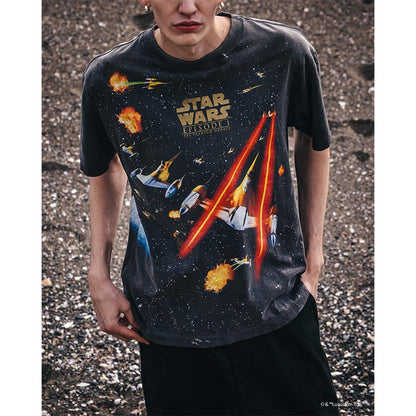 セントマイケル SM-HR8-0000-C62 STARWARS SW_SS TEE / BLACK  メンズ 半袖 プリント Tシャツ スターウォーズ コラボ