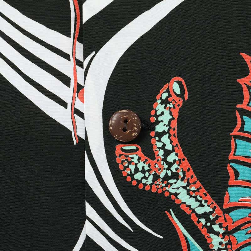 サンサーフ Lot No. SS39417 RAYON HAWAIIAN SHIRT “BUG EYED FISH” ブラック メンズ レーヨン アロハシャツ