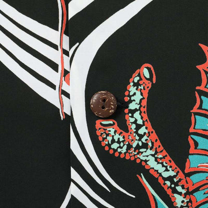 サンサーフ Lot No. SS39417 RAYON HAWAIIAN SHIRT “BUG EYED FISH” ブラック メンズ レーヨン アロハシャツ