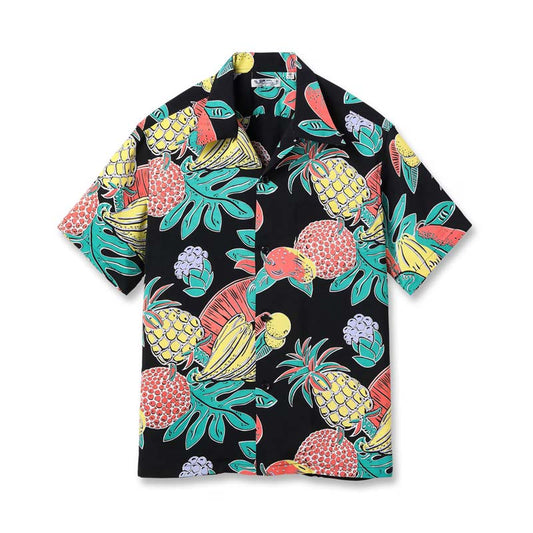 サンサーフ Lot No. SS39415 RAYON HAWAIIAN SHIRT “TROPICAL FRUITS” ブラック メンズ レーヨン アロハシャツ