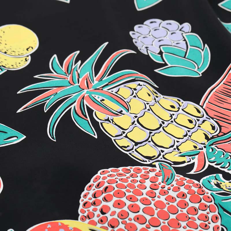 サンサーフ Lot No. SS39415 RAYON HAWAIIAN SHIRT “TROPICAL FRUITS” ブラック メンズ レーヨン アロハシャツ