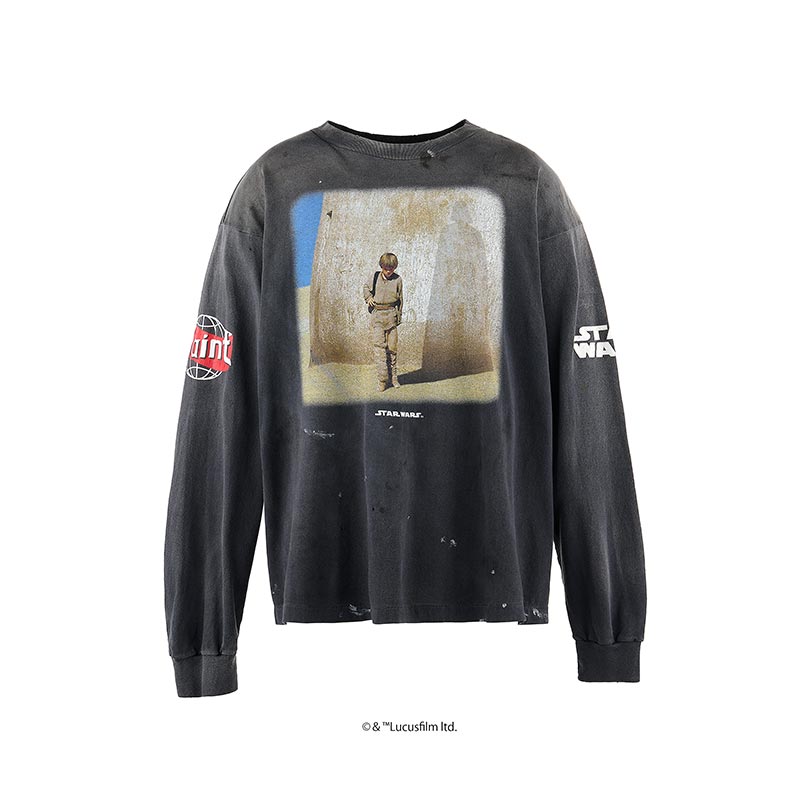 セントマイケル SM-HR8-0000-C64 DARTHVADER SW_LS TEE / BLACK メンズ 長袖 プリント Tシャツ  ロンT バックプリント スターウォーズ コラボ