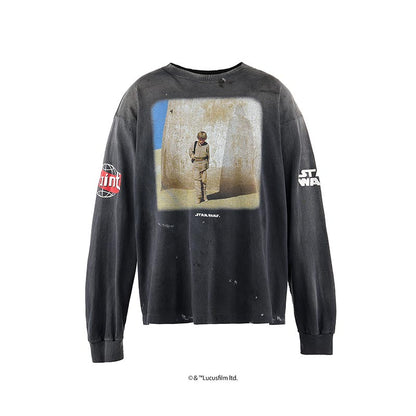 セントマイケル SM-HR8-0000-C64 DARTHVADER SW_LS TEE / BLACK メンズ 長袖 プリント Tシャツ  ロンT バックプリント スターウォーズ コラボ