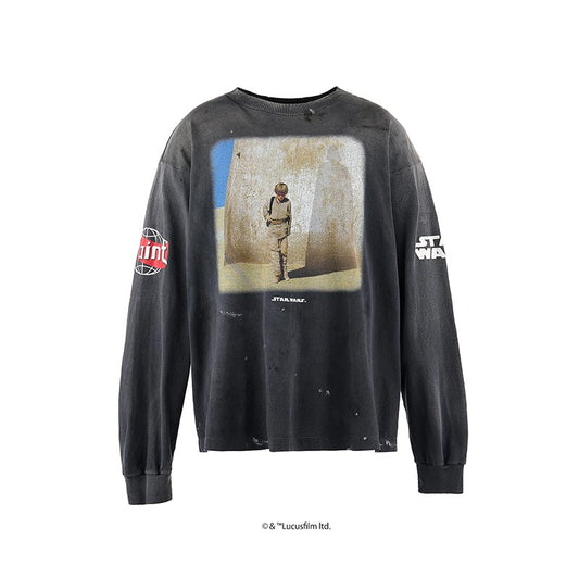 セントマイケル SM-HR8-0000-C64 DARTHVADER SW_LS TEE / BLACK メンズ 長袖 プリント Tシャツ  ロンT バックプリント スターウォーズ コラボ