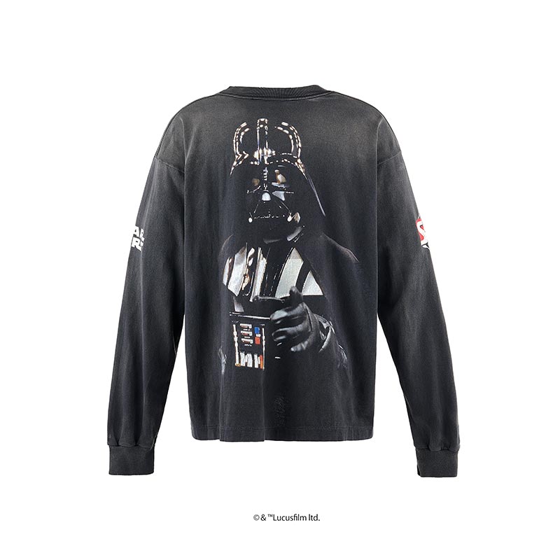 セントマイケル SM-HR8-0000-C64 DARTHVADER SW_LS TEE / BLACK メンズ 長袖 プリント Tシャツ  ロンT バックプリント スターウォーズ コラボ