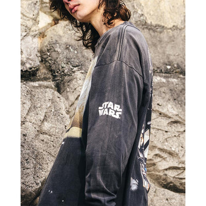 セントマイケル SM-HR8-0000-C64 DARTHVADER SW_LS TEE / BLACK メンズ 長袖 プリント Tシャツ  ロンT バックプリント スターウォーズ コラボ