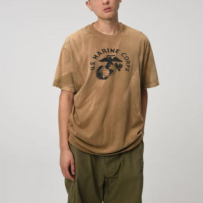 バウワウ BW241-UMT USMC TEE コヨーテ サンバーン メンズ 半袖 プリント Tシャツ カットソー ミリタリー 日焼け加工