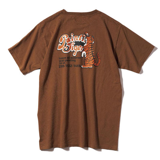 フェローズ 25S-PT11 PAINTING TIGER ココア メンズ 半袖 プリント Tシャツ バックプリント