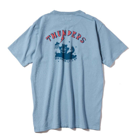フェローズ 25S-PT13 THUNDERS ダークサックス メンズ 半袖 プリント Tシャツ バックプリント